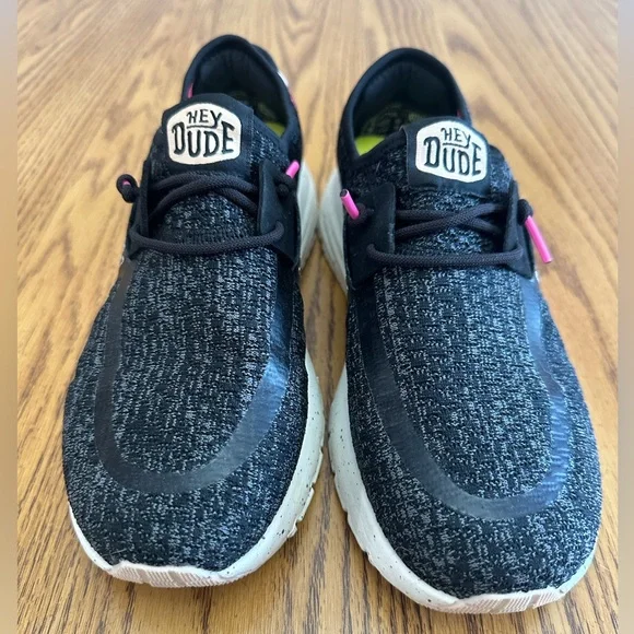 Hey Dude Women’s Black and Pink Sneakers 7W/UK 5 - Picture 1 of 7